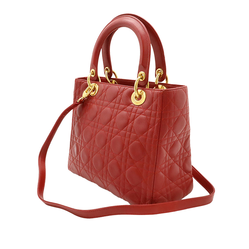 Medium Lambskin Cannage Lady Dior - Image 2