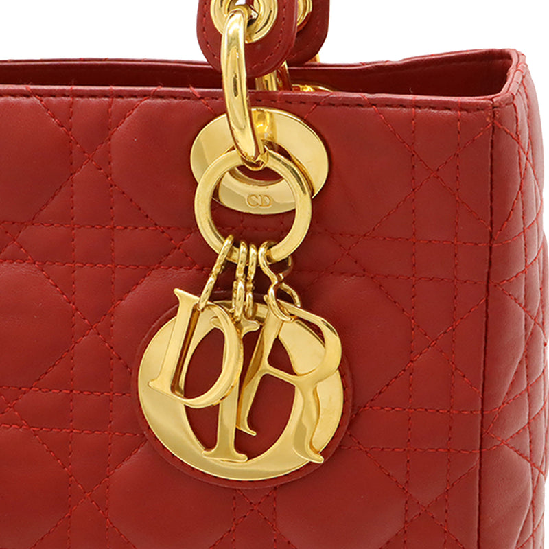 Medium Lambskin Cannage Lady Dior - Image 4