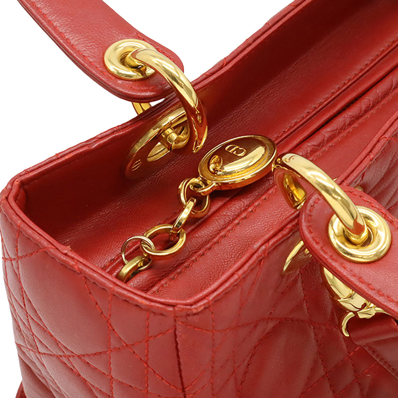 Medium Lambskin Cannage Lady Dior - Image 5