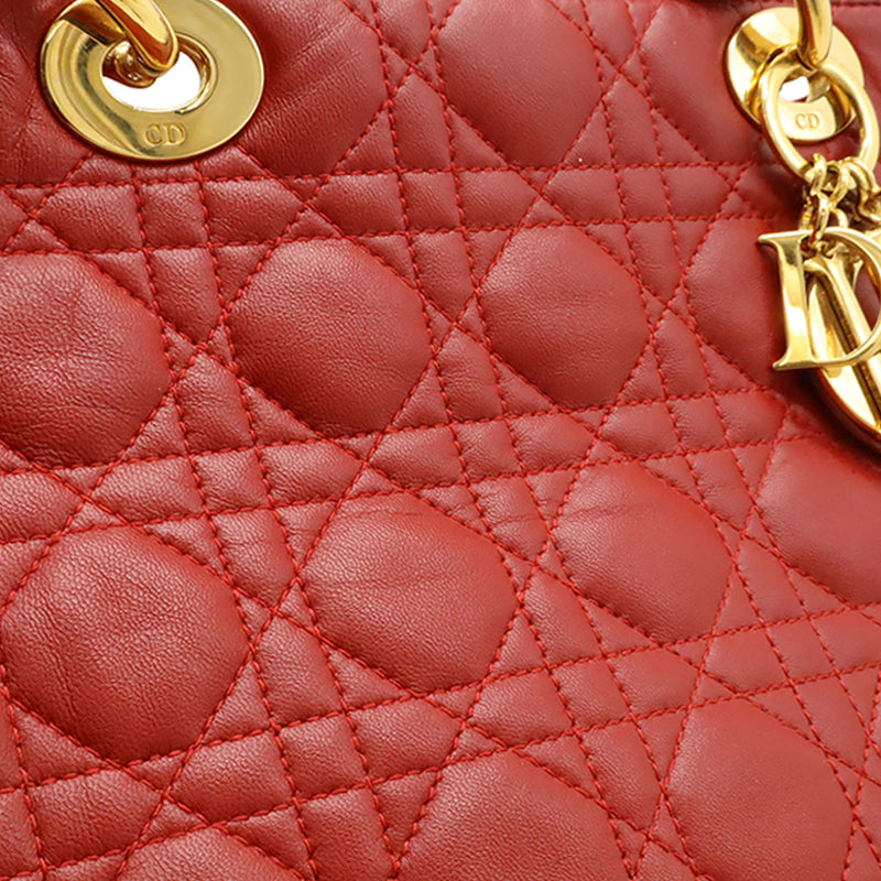 Medium Lambskin Cannage Lady Dior - Image 7