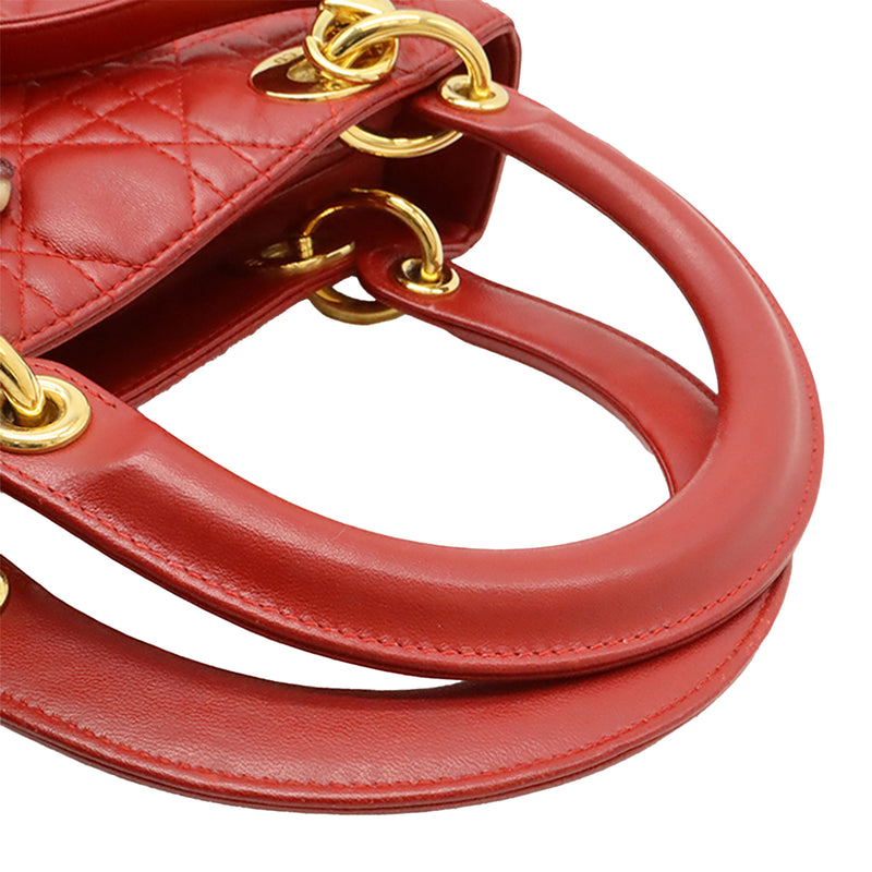 Medium Lambskin Cannage Lady Dior - Image 9