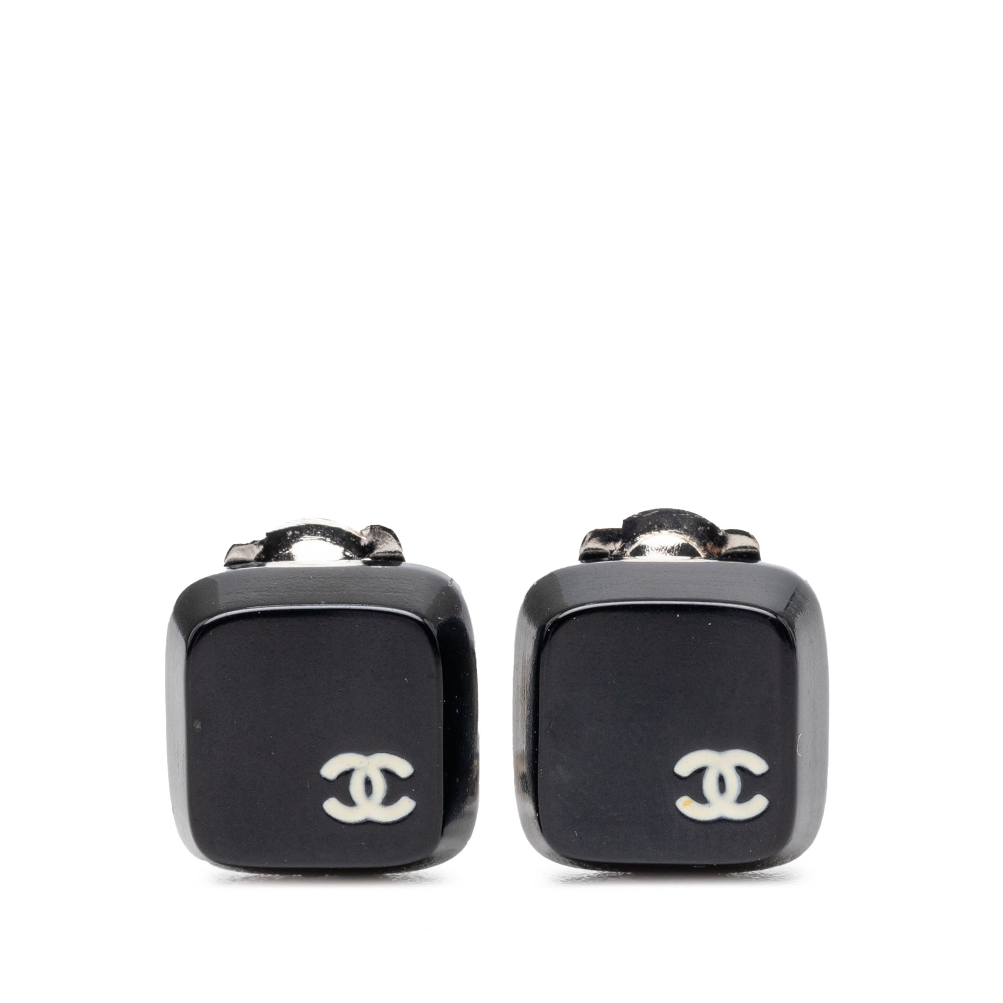 CC Resin Square Clip On Earrings - Image 1
