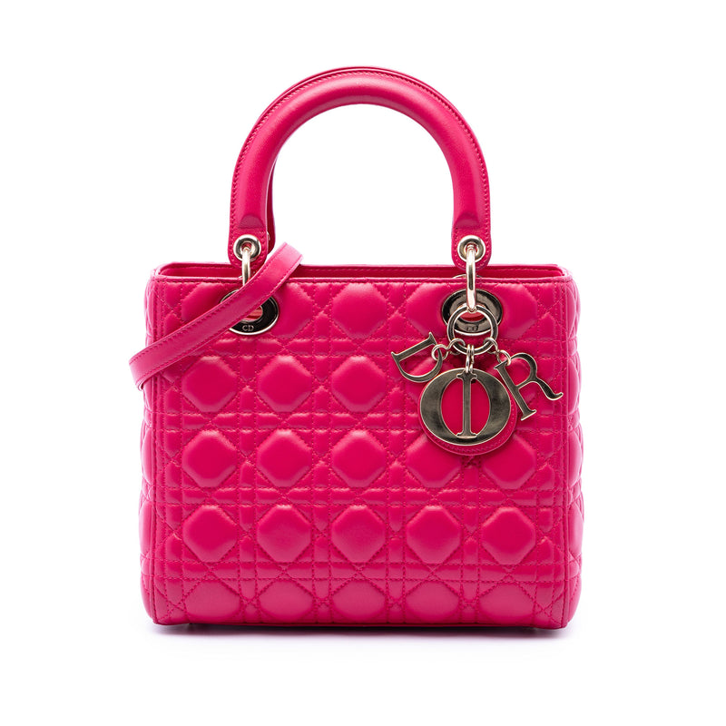 Medium Lambskin Cannage Lady Dior