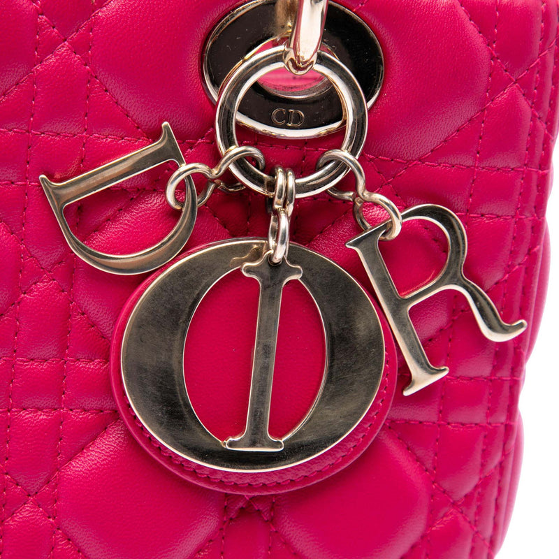 Medium Lambskin Cannage Lady Dior - Image 5