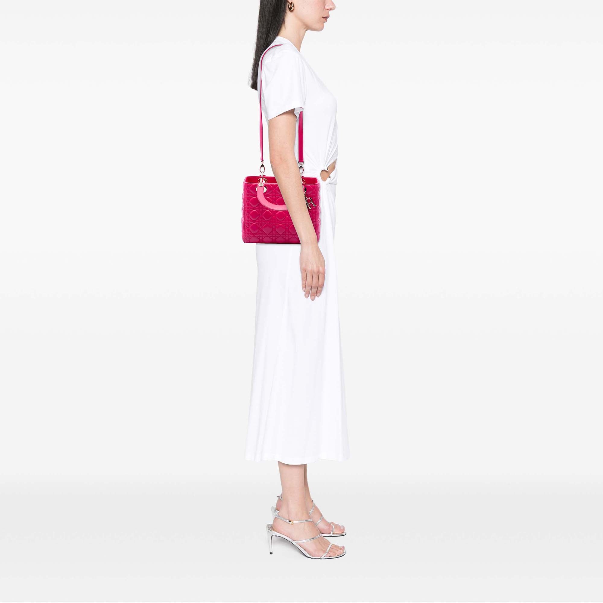 Medium Lambskin Cannage Lady Dior - Image 6