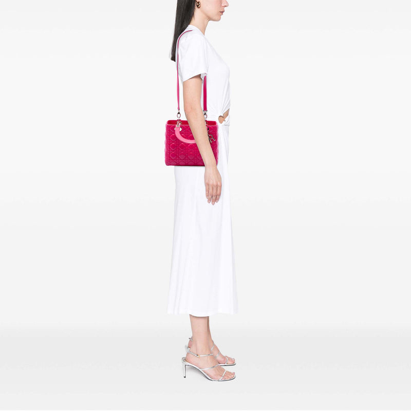 Medium Lambskin Cannage Lady Dior - Image 6