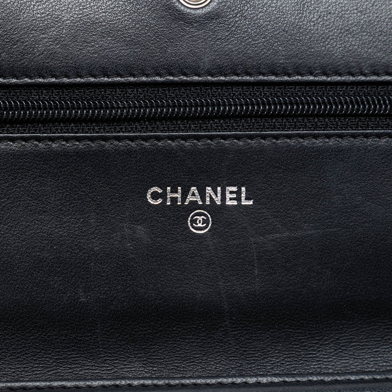 CC Embossed Lambskin Camellia Wallet On Chain - Image 5