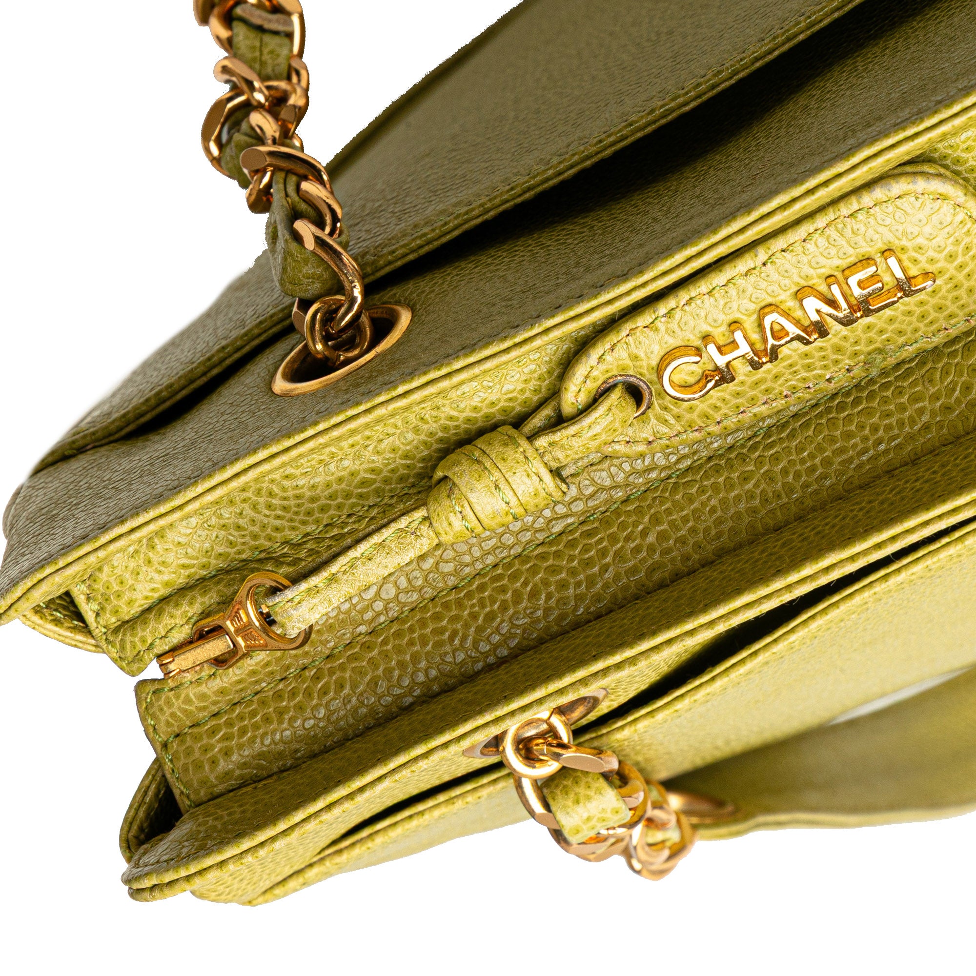 Triple CC Caviar Shoulder Bag - Image 8