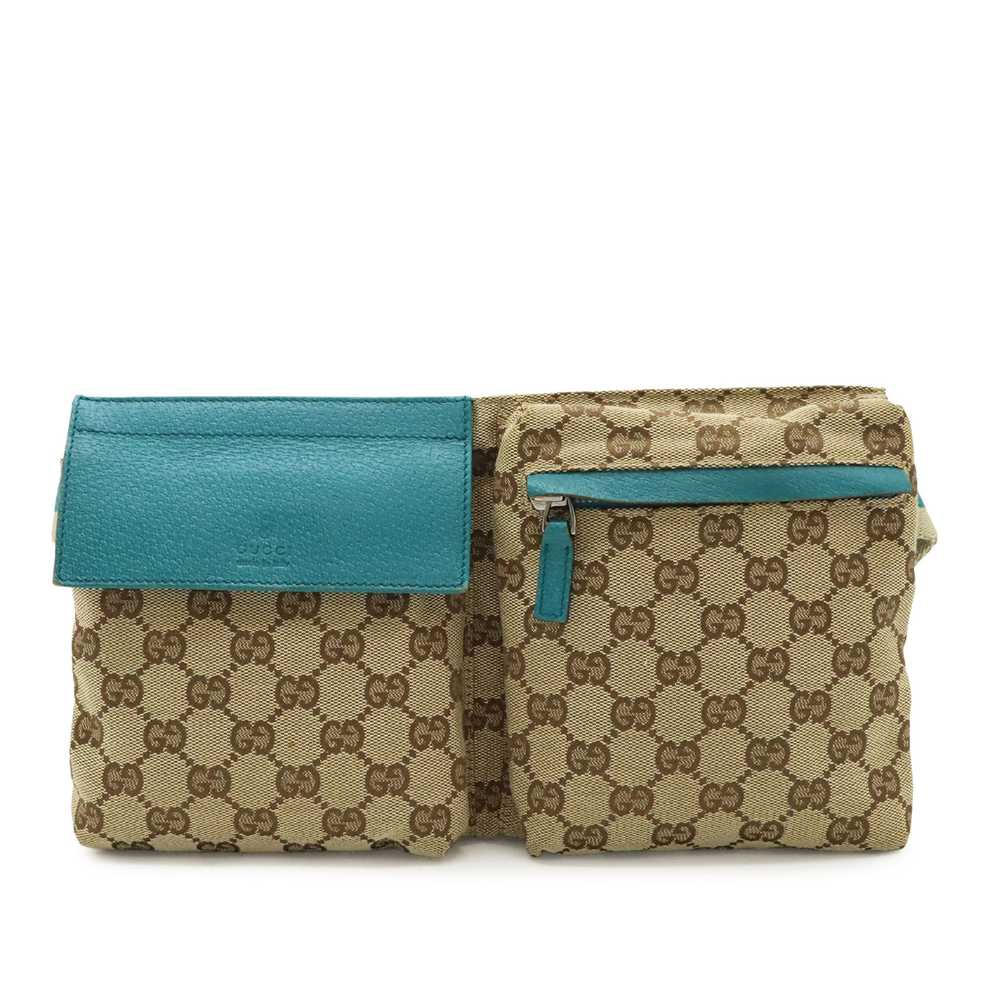 GG Canvas Web Double Pocket Belt Bag - Image 1