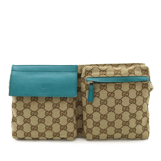 GG Canvas Web Double Pocket Belt Bag - Image 1