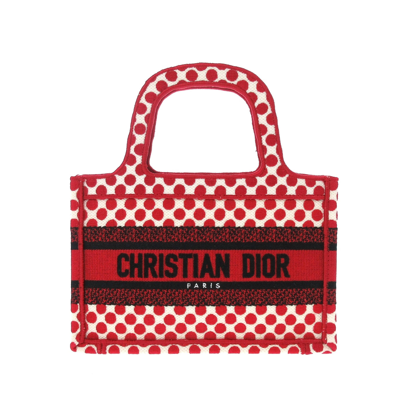 DiorAmour Mini Embroidered Canvas Dots Book Tote - Image 1