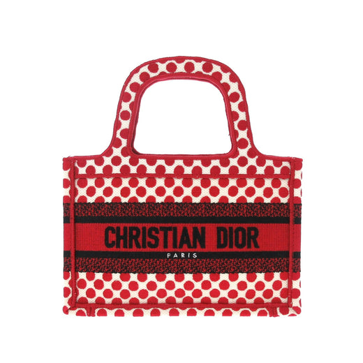 DiorAmour Mini Embroidered Canvas Dots Book Tote - Image 1