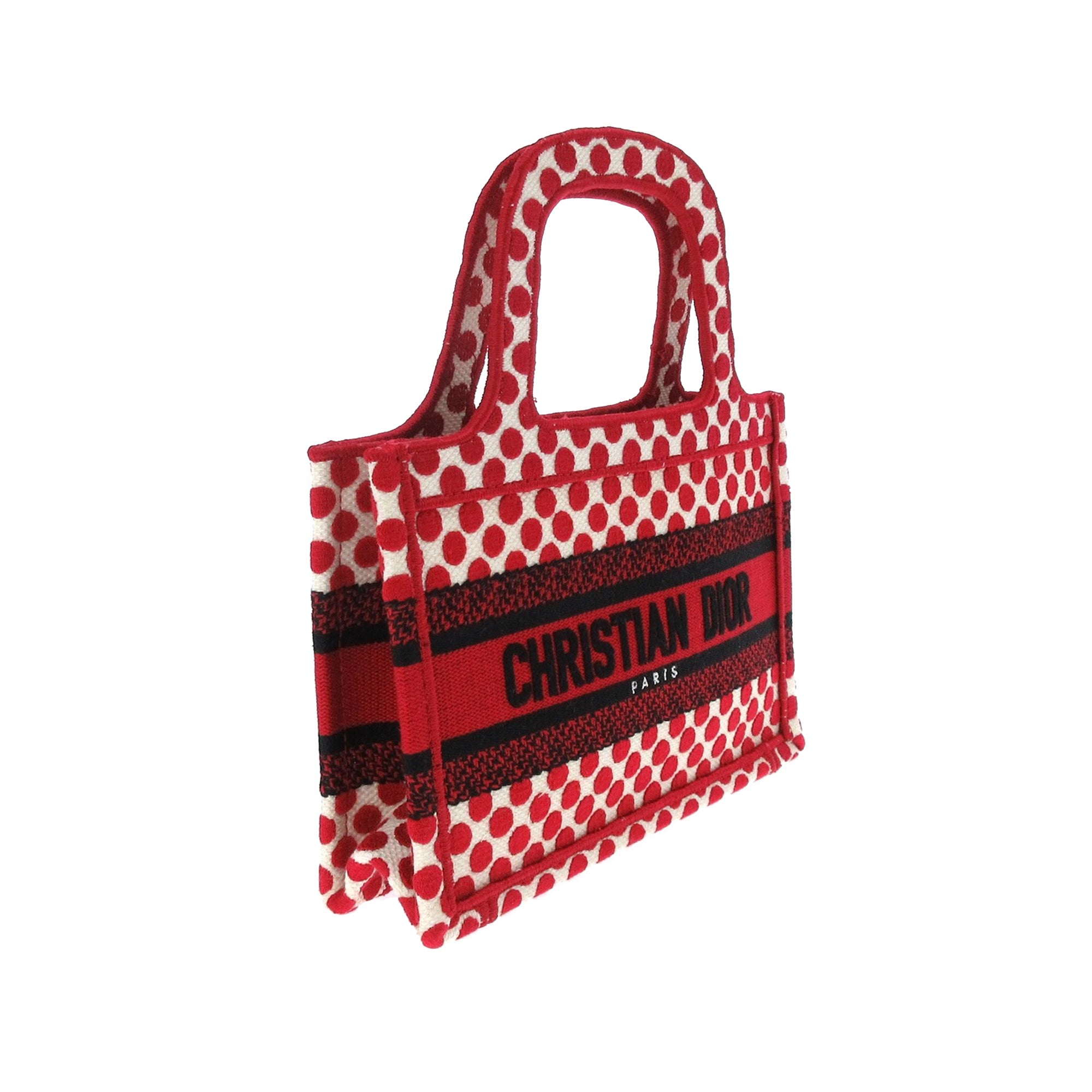 DiorAmour Mini Embroidered Canvas Dots Book Tote - Image 2
