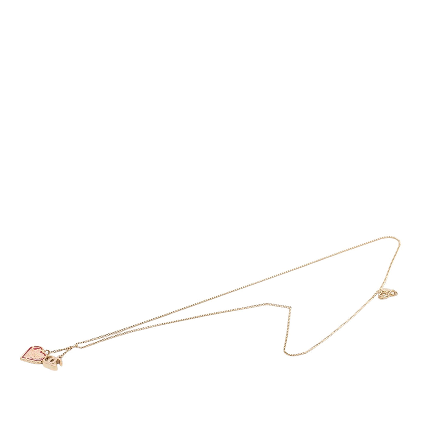 CC Gold Plated Laquered Heart Pendant Necklace - Image 1