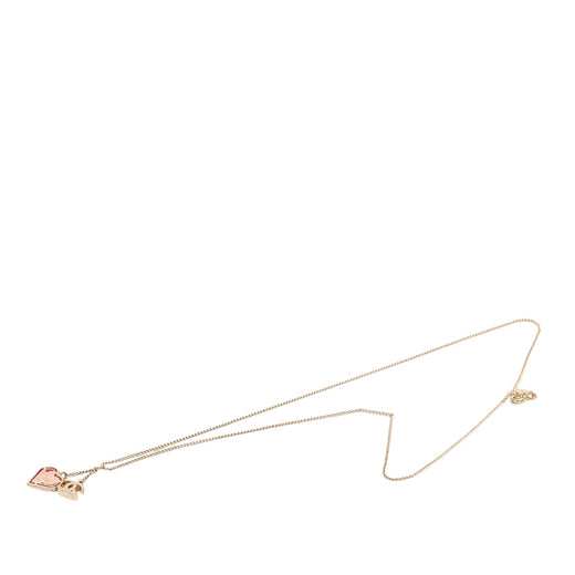 CC Gold Plated Laquered Heart Pendant Necklace - Image 1