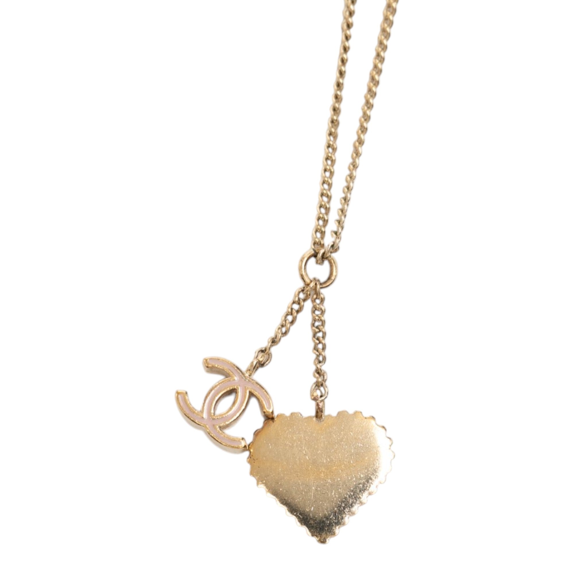 CC Gold Plated Laquered Heart Pendant Necklace - Image 3