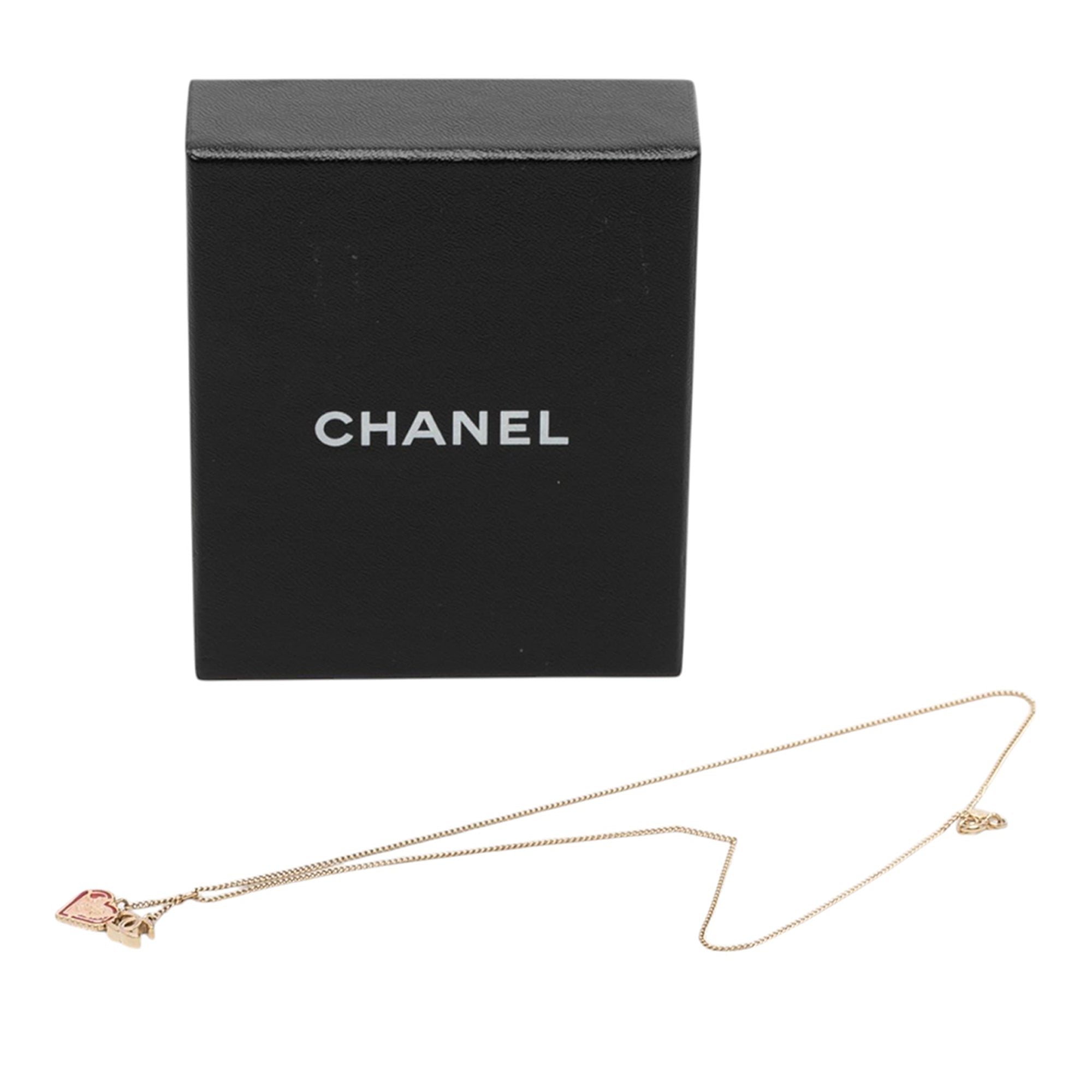 CC Gold Plated Laquered Heart Pendant Necklace - Image 7
