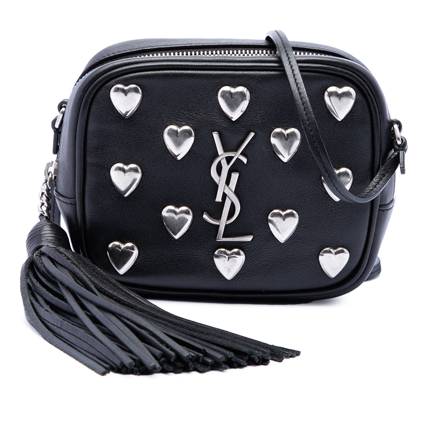 Studded Calfskin Monogram Heart Blogger Crossbody - Image 1