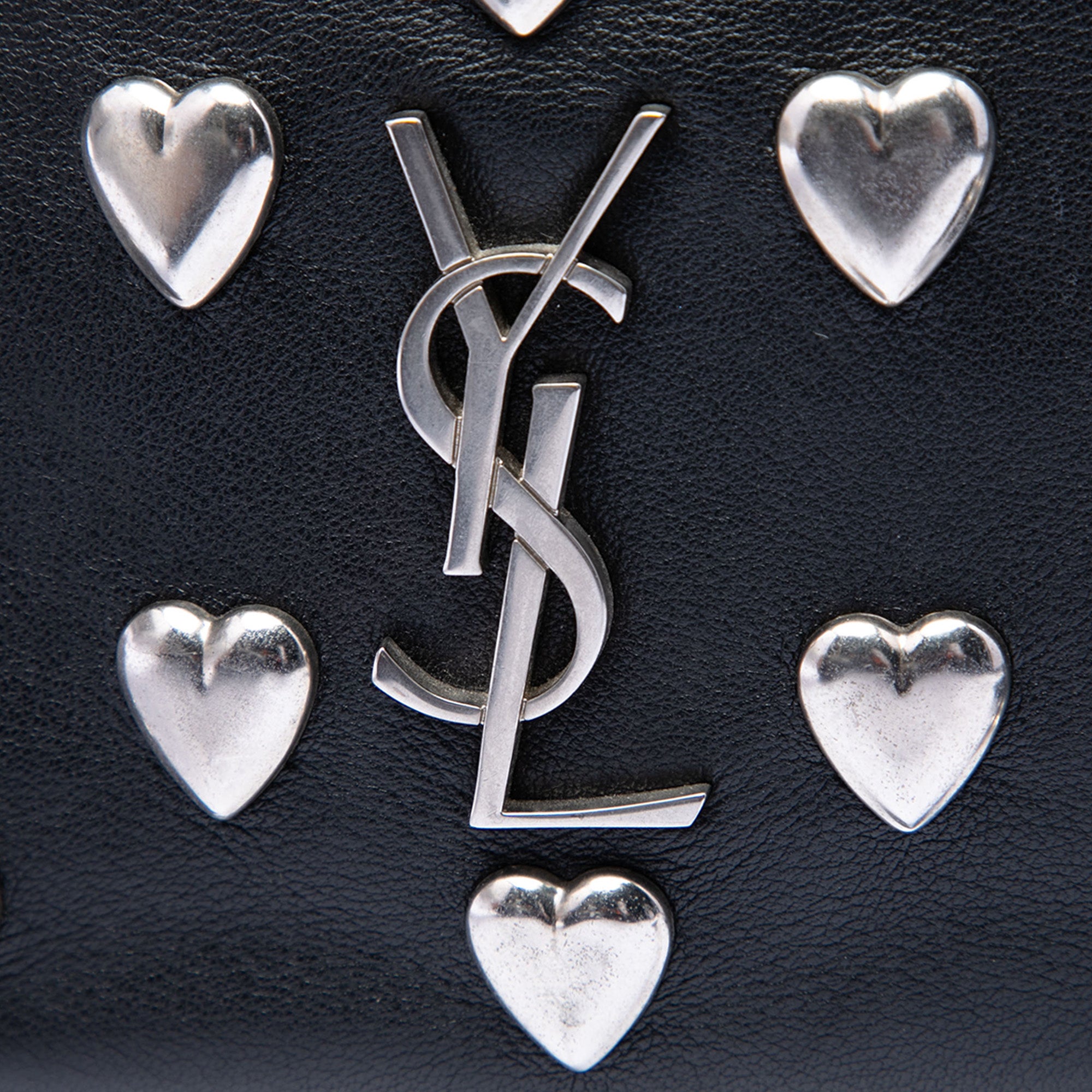 Studded Calfskin Monogram Heart Blogger Crossbody - Image 5