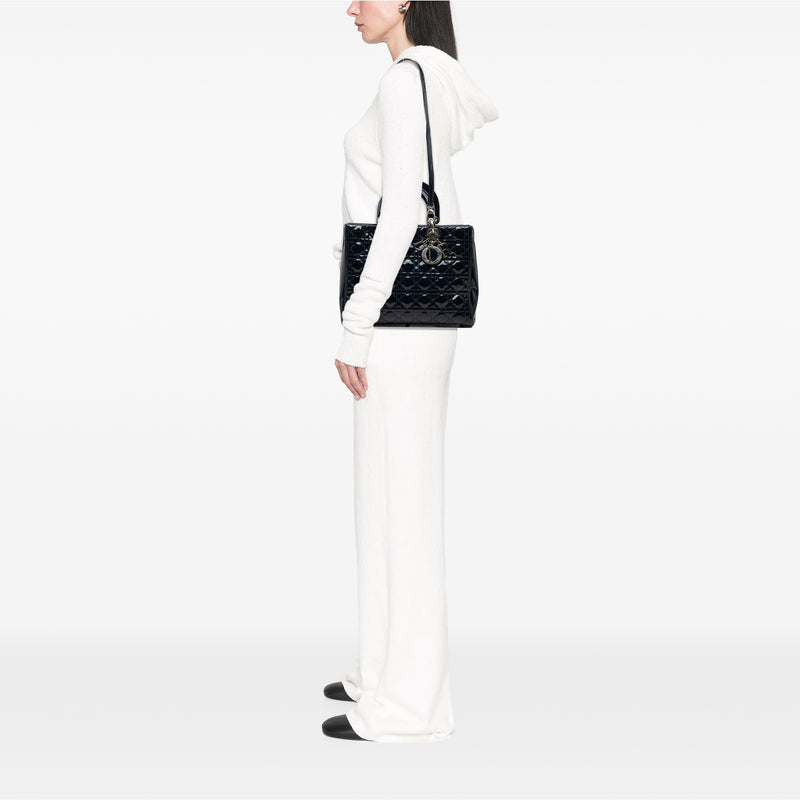 Large Patent Cannage Lady Dior - Image 7