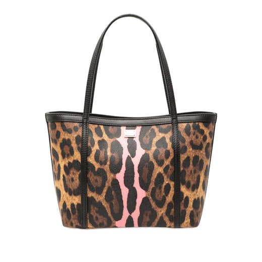 Leopard Print Coated Canvas Miss Escape Tote - Image 1