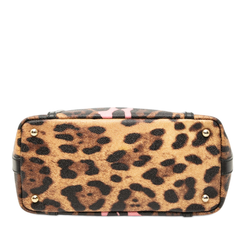 Leopard Print Coated Canvas Miss Escape Tote - Image 3