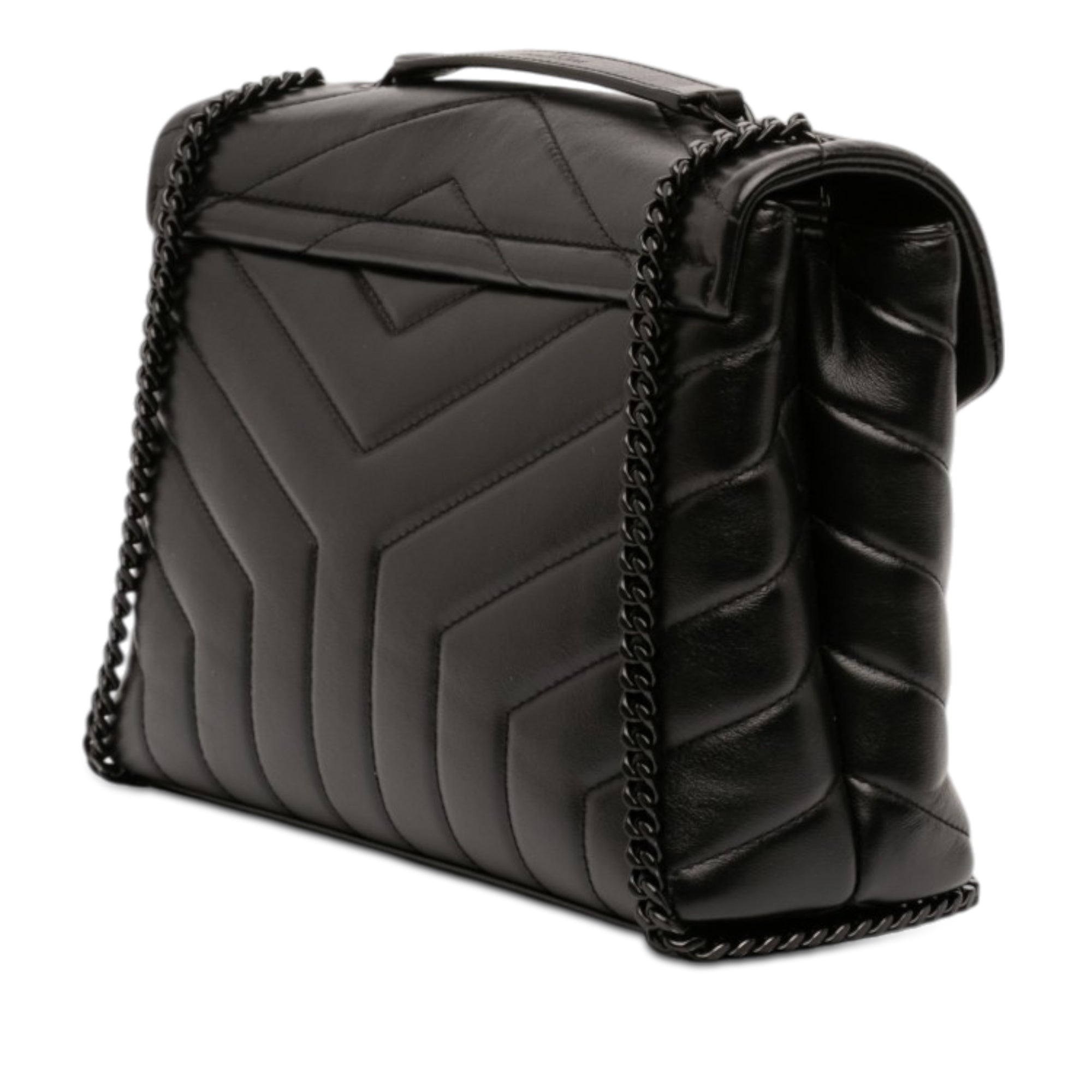 Small Matelasse Calfskin Monogram Monochrome LouLou Shoulder Bag - Image 2