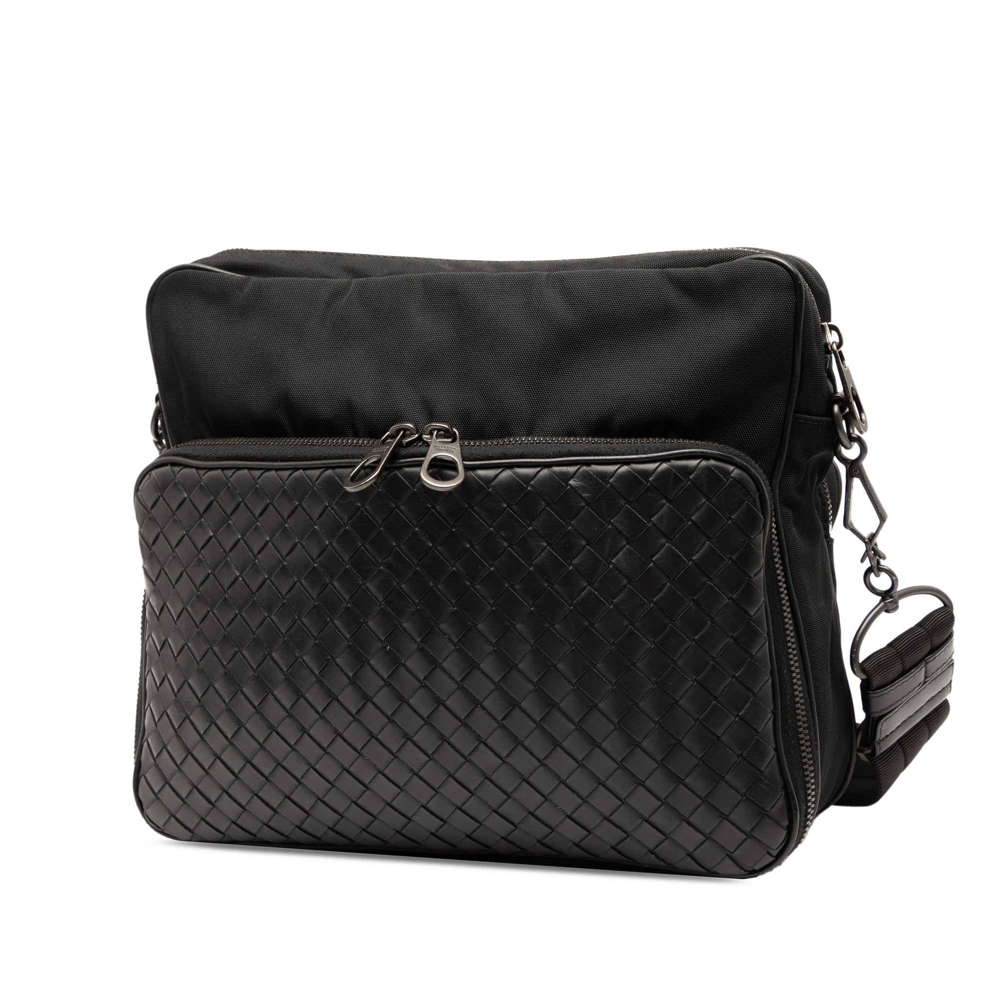Nappa Intrecciato Trimmed Canvas Messenger Bag - Image 2