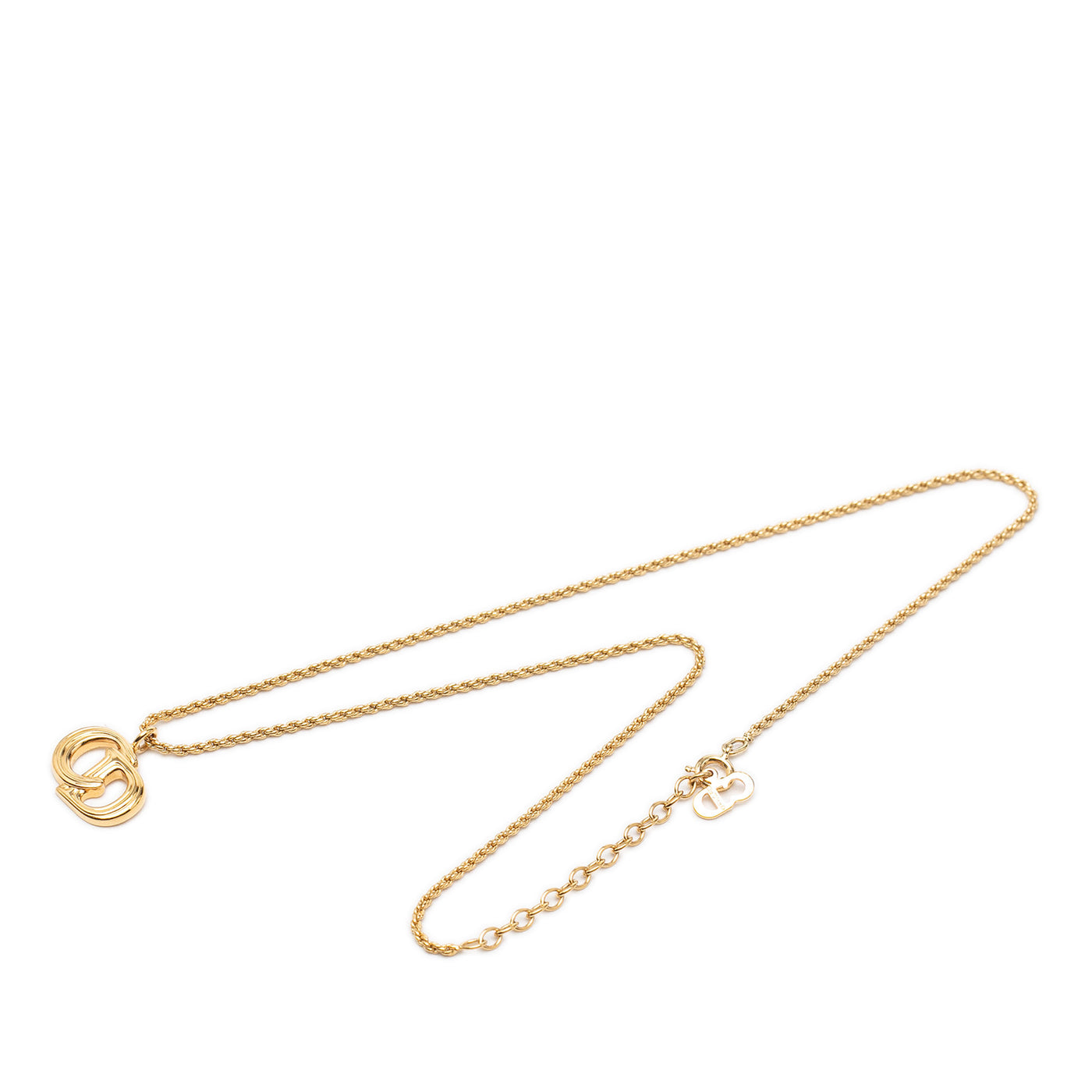 Gold Plated CD Logo Pendant Necklace - Image 1
