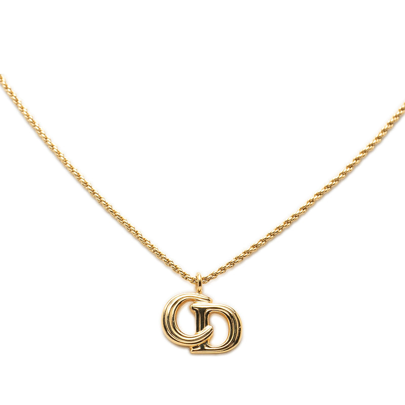 Gold Plated CD Logo Pendant Necklace - Image 2