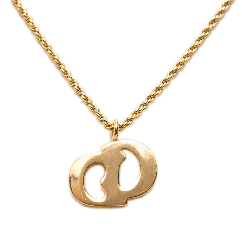 Gold Plated CD Logo Pendant Necklace - Image 3