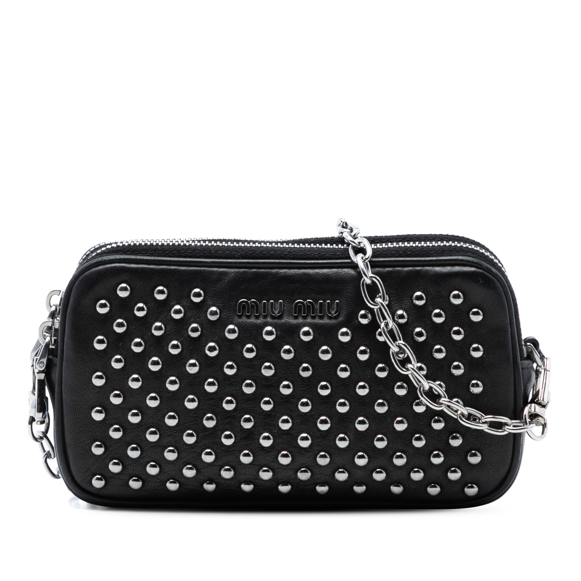 Studded Leather Double Zip Crossbody - Image 1