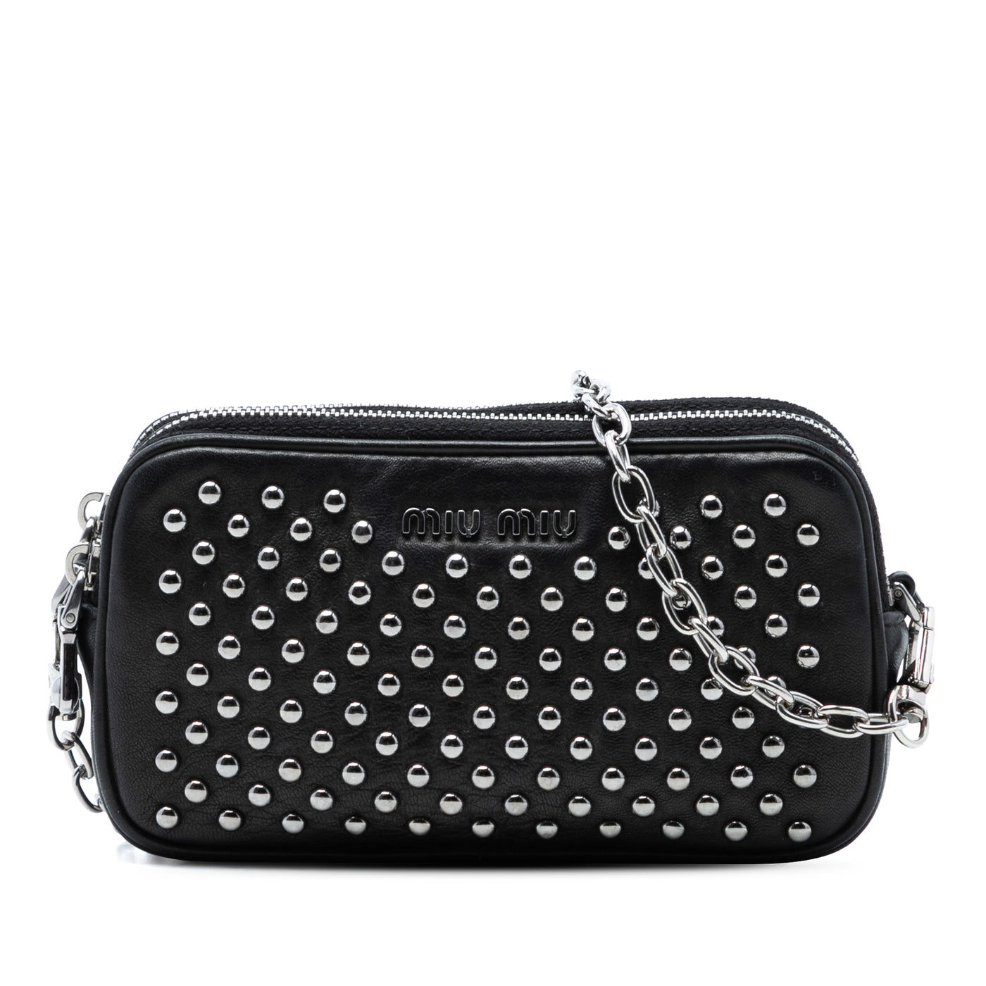 Studded Leather Double Zip Crossbody - Image 1