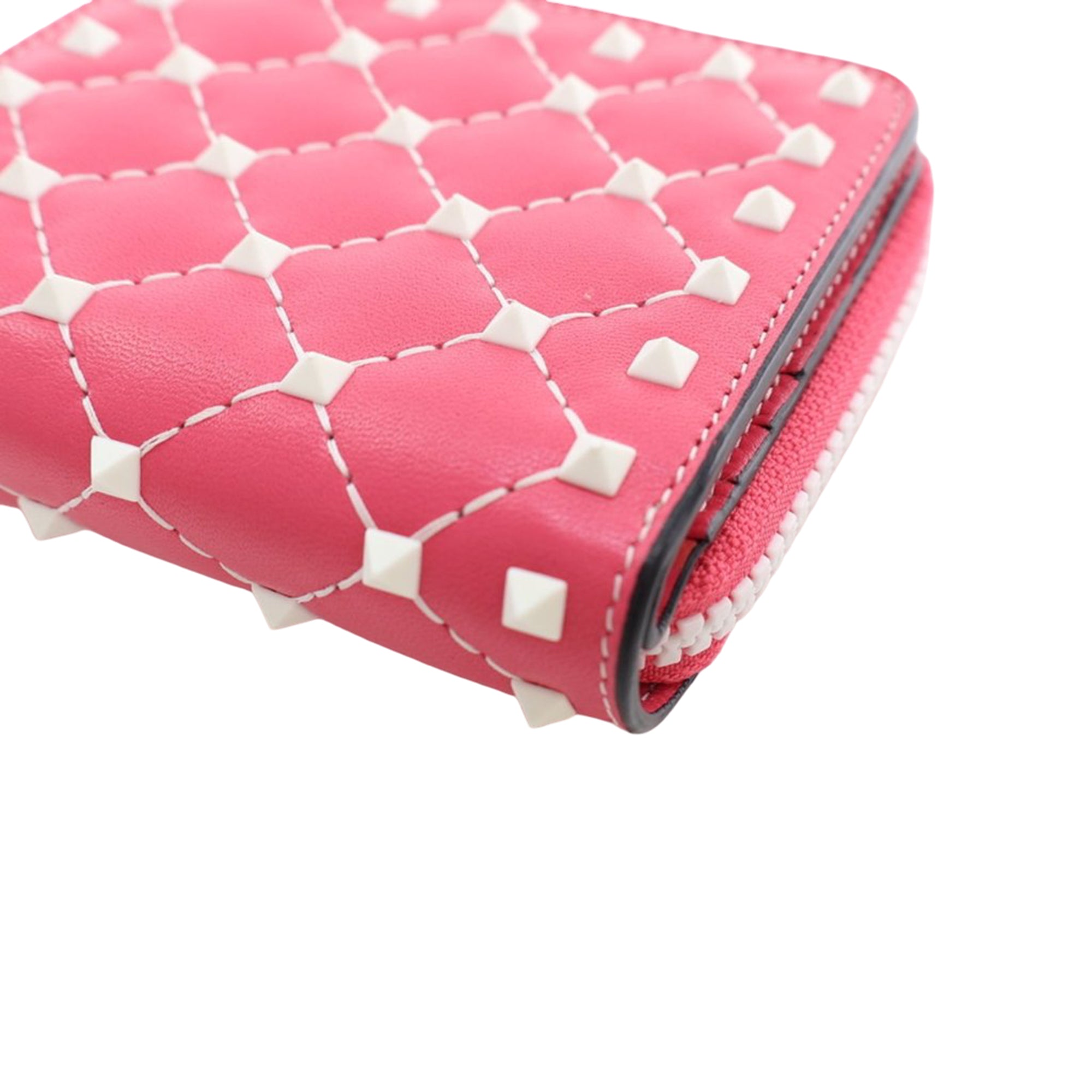 Quilted Lambskin Rockstud Zip Around Compact Wallet - Image 10