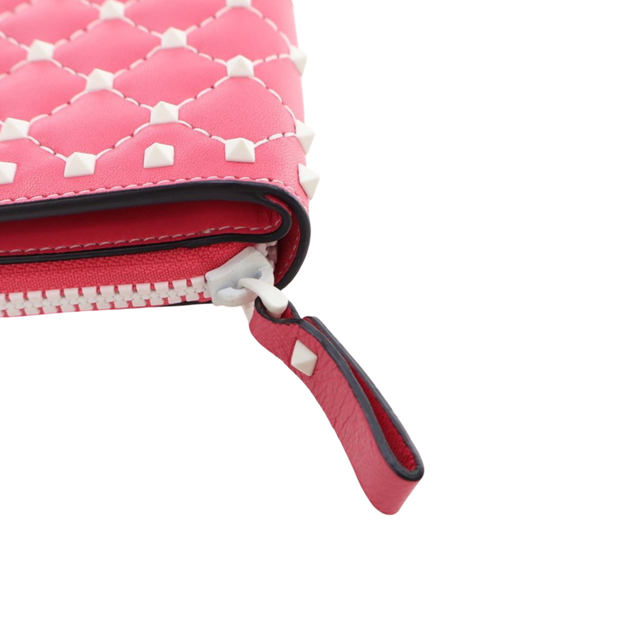 Quilted Lambskin Rockstud Zip Around Compact Wallet - Image 12