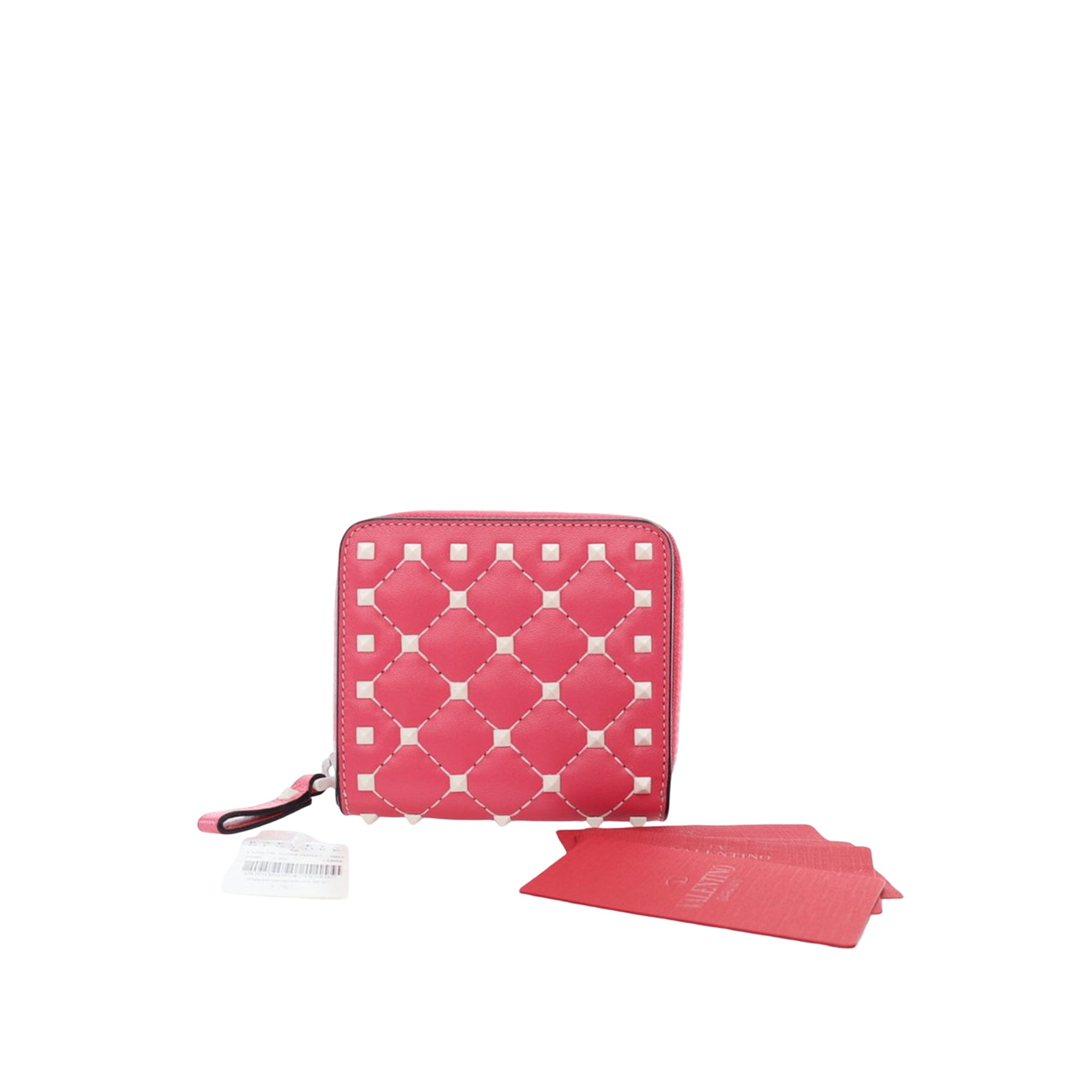 Quilted Lambskin Rockstud Zip Around Compact Wallet - Image 13