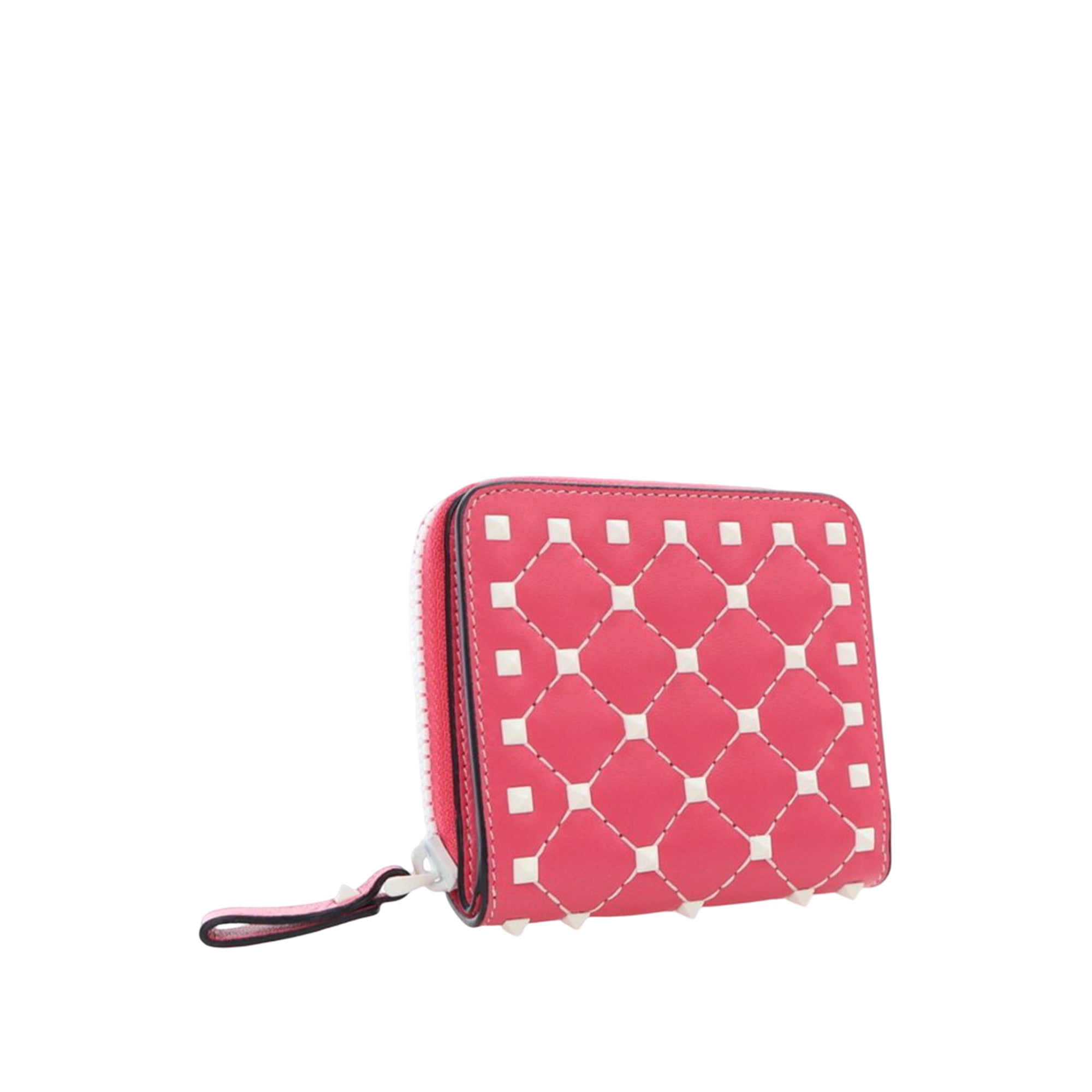 Quilted Lambskin Rockstud Zip Around Compact Wallet - Image 2