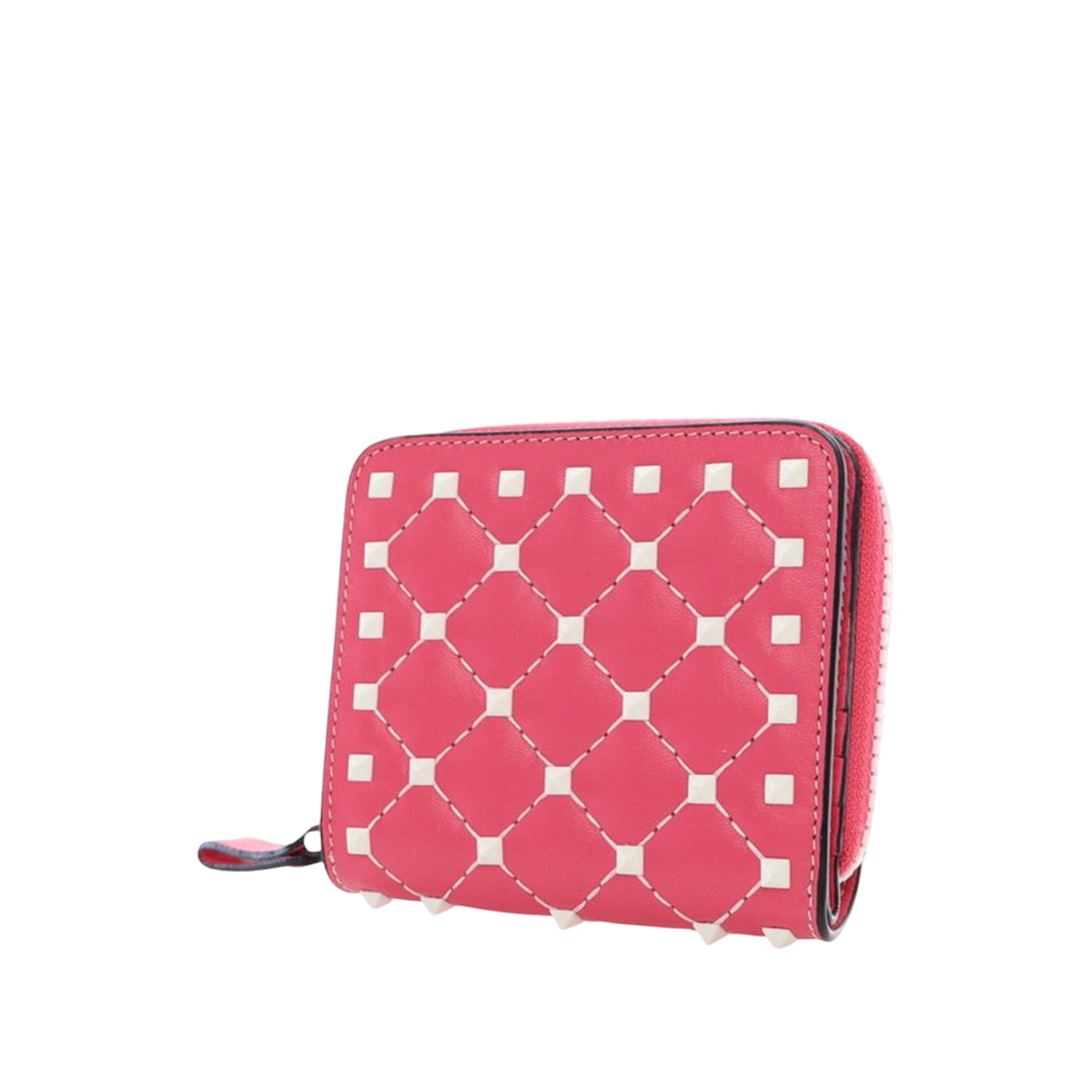 Quilted Lambskin Rockstud Zip Around Compact Wallet - Image 3