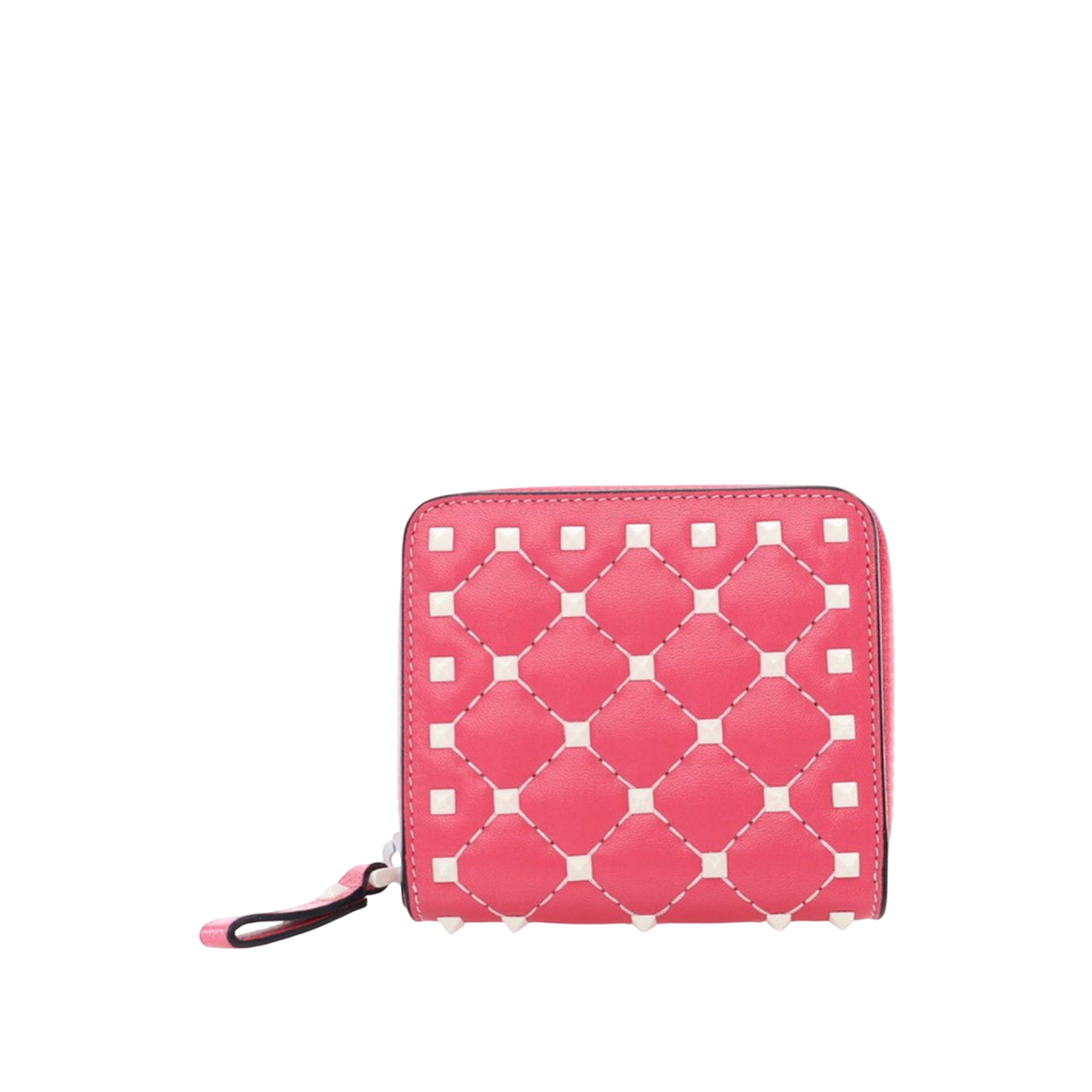 Quilted Lambskin Rockstud Zip Around Compact Wallet - Image 4