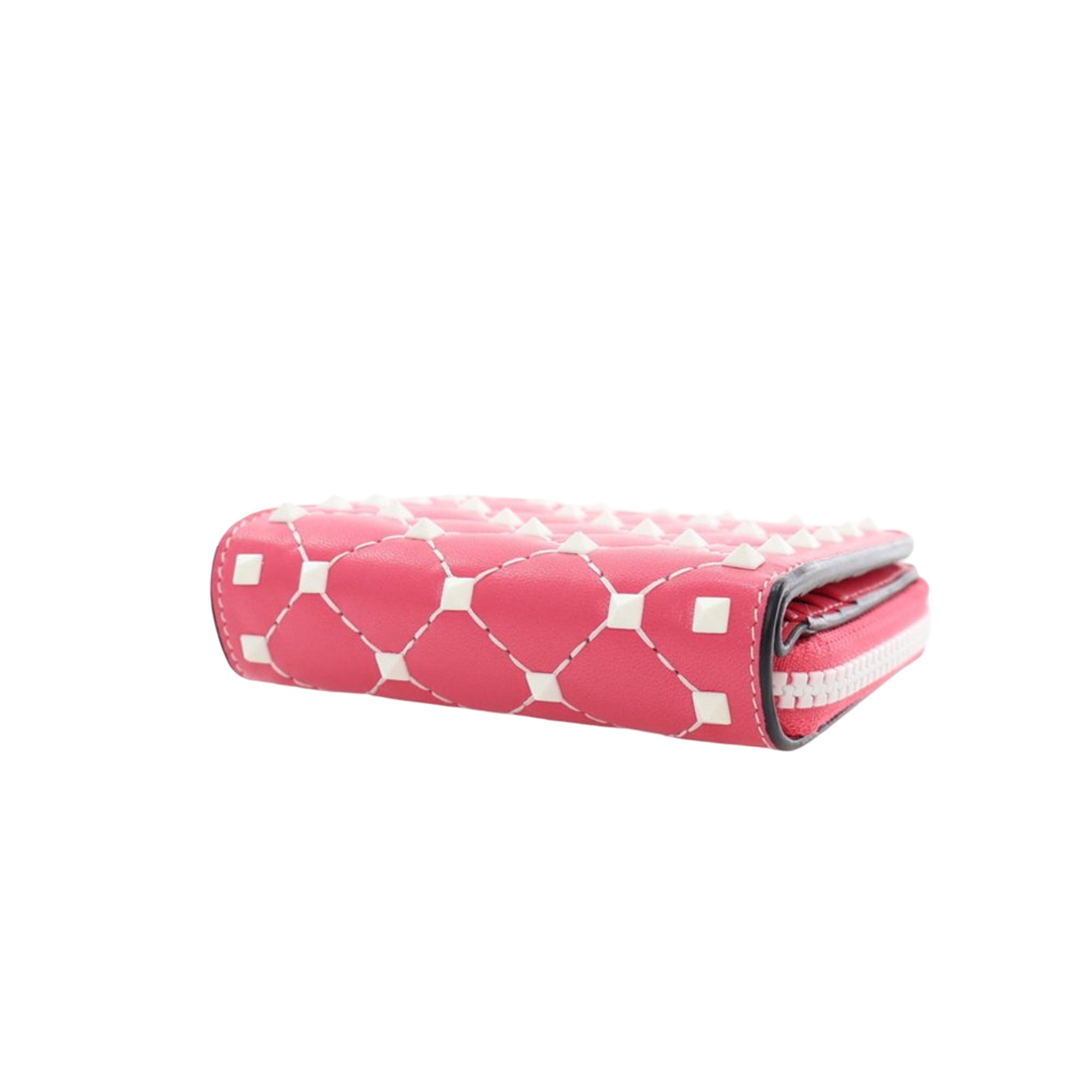 Quilted Lambskin Rockstud Zip Around Compact Wallet - Image 8