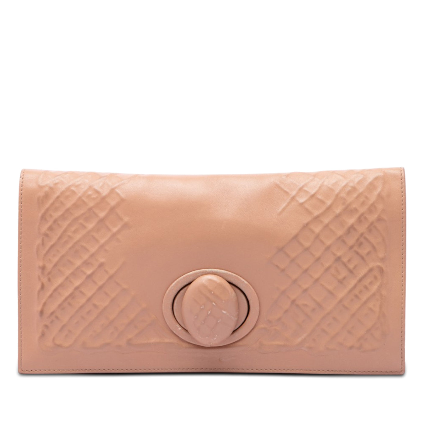 Nappa Embossed Intrecciato Turn Lock Clutch - Image 1