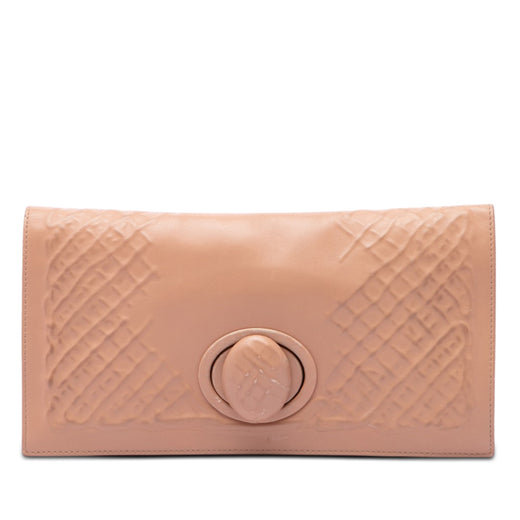 Nappa Embossed Intrecciato Turn Lock Clutch - Image 1