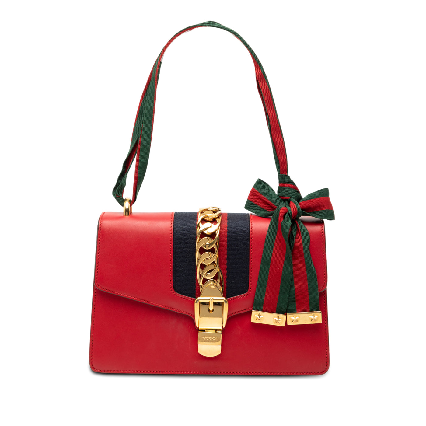 Small Leather Sylvie Web Satchel - Image 1