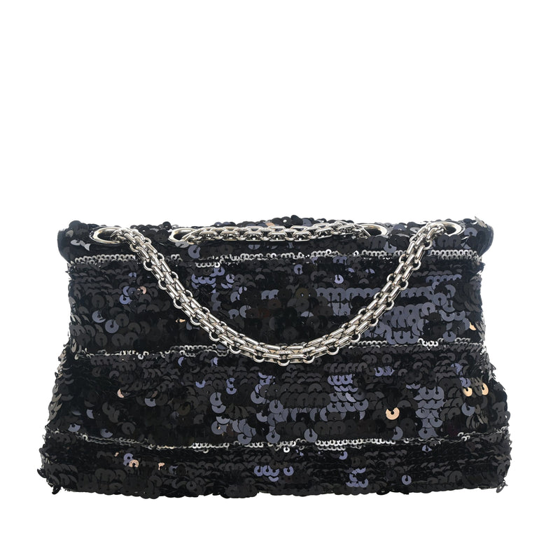 Patent Trimmed Sequined Satin Reissue 2.55 Single Flap 225 - Image 4