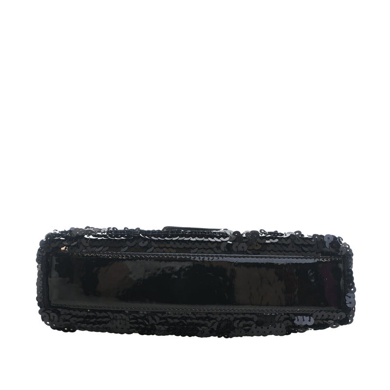 Patent Trimmed Sequined Satin Reissue 2.55 Single Flap 225 - Image 5