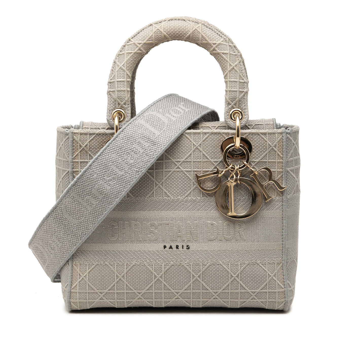 Medium Embroidered Canvas Cannage Lady D Lite - Image 1