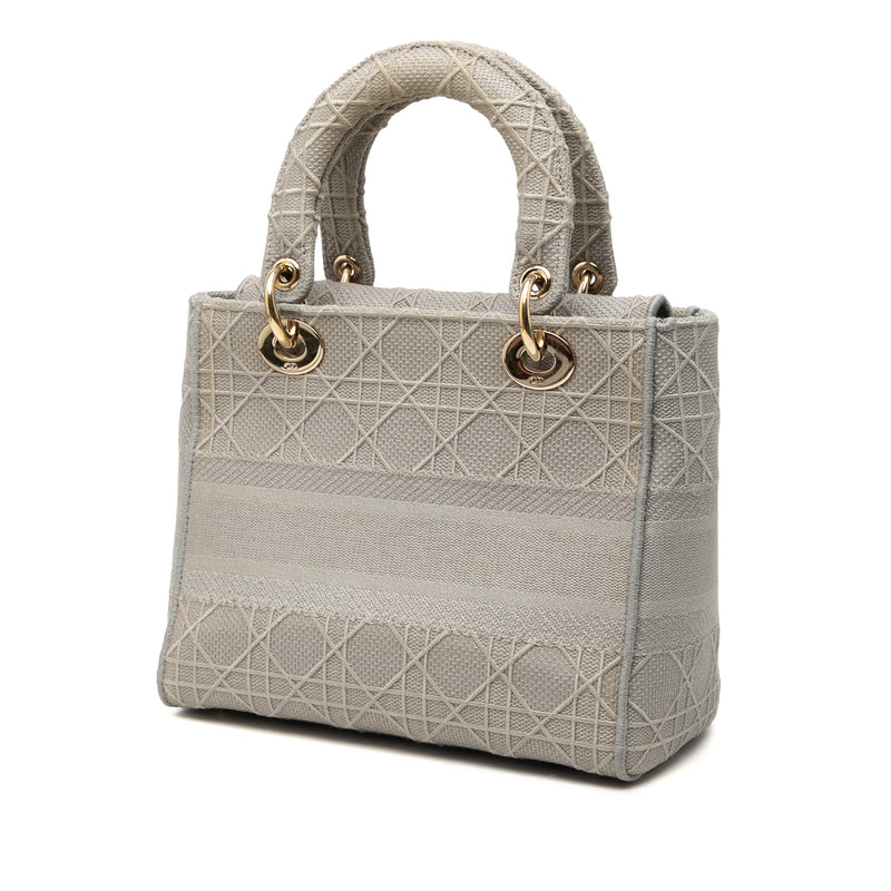 Medium Embroidered Canvas Cannage Lady D Lite - Image 2