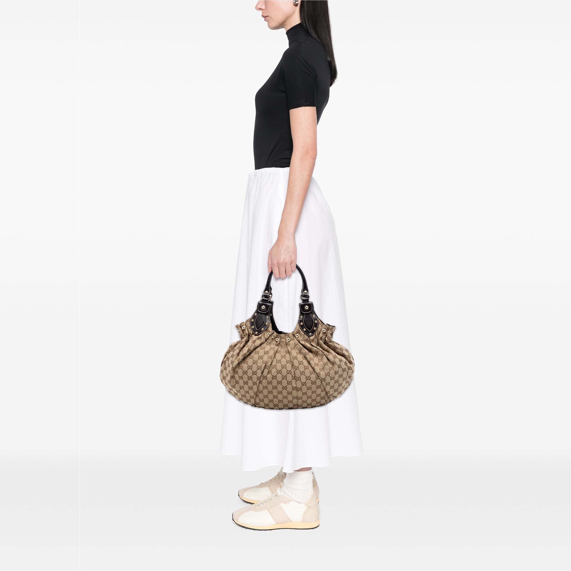 GG Canvas Studded Pelham Hobo Bag - Image 7