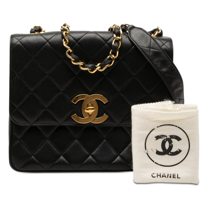 XL CC Quilted Lambskin Square Single Flap - Image 11