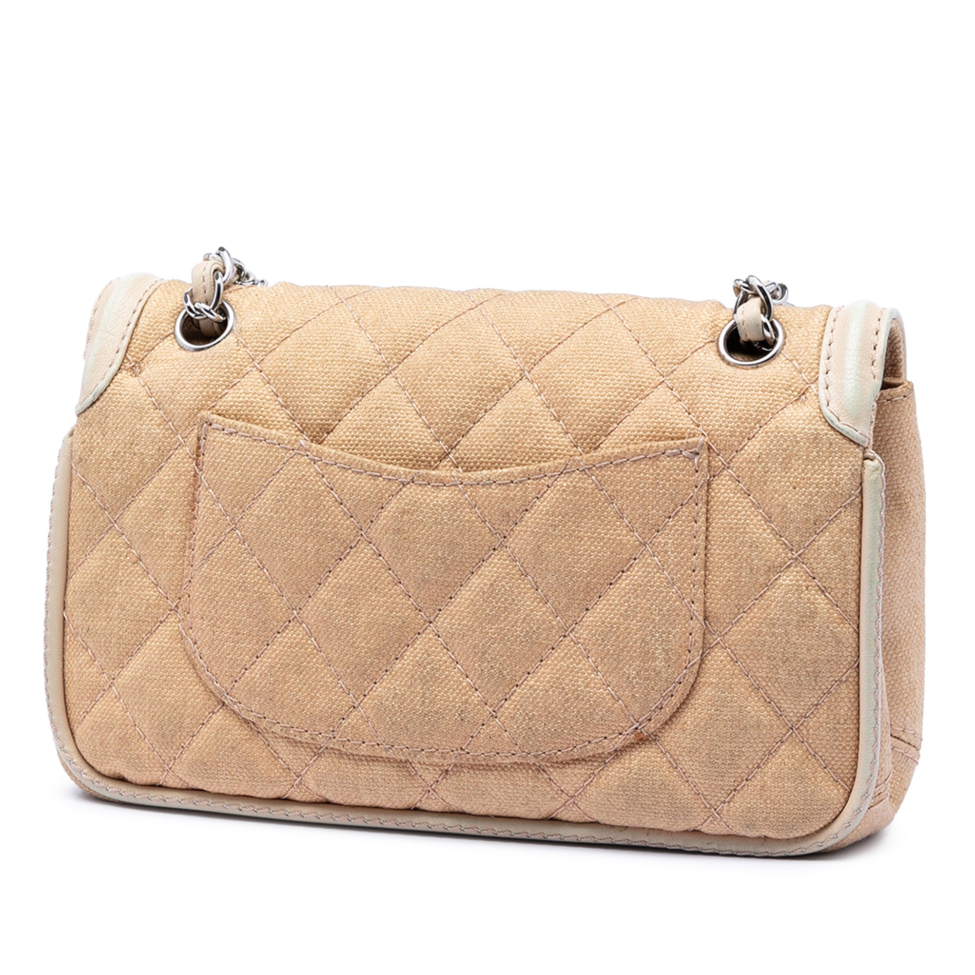 Medium Classic Canvas Lambskin Trimmed Double Flap - Image 2